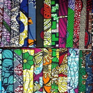 African Patchwork Quilt Fabric Bundle, 12 Pieces, 14x22 Inches, Cotton
